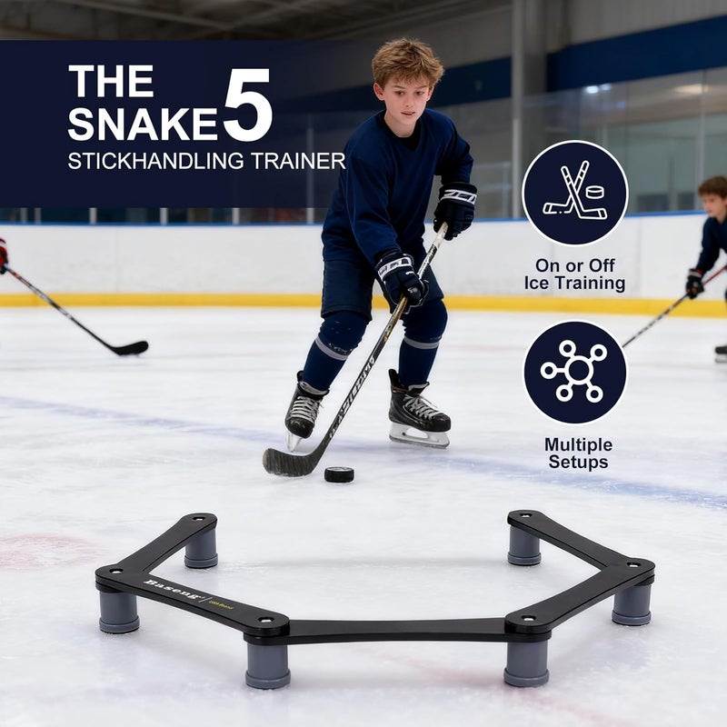 Baseng Hockey Stick Handling Trainer | Adjustable Hockey Training Equipment for Puck Control, Hand-Eye Coordination & Reaction Time | Portable On/Off Ice Trainer for All Ages,5/7 Sections - Image 2